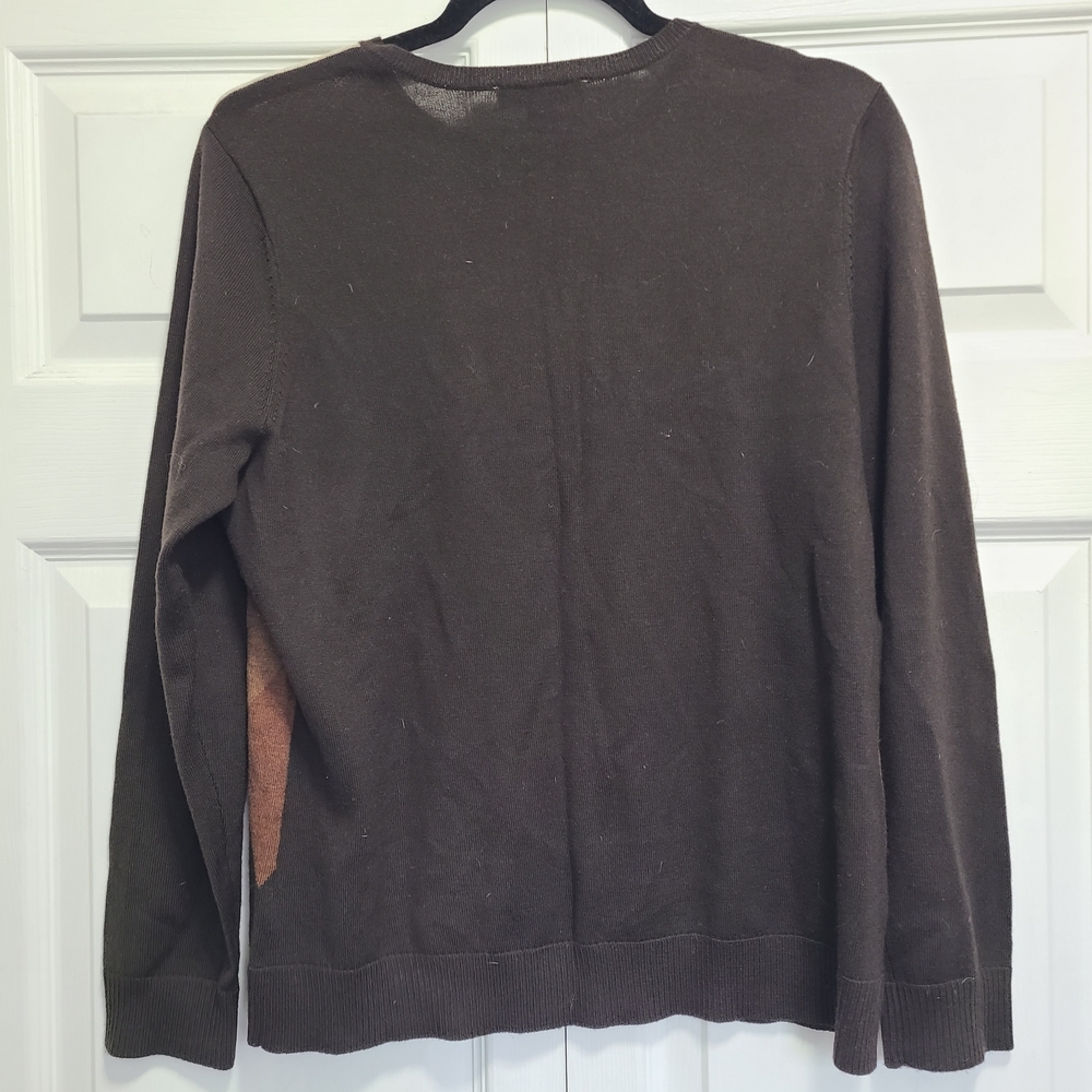 Pendleton Merino Wool Brown Argyle Cardigan‎ Size Large - Picture 4 of 8